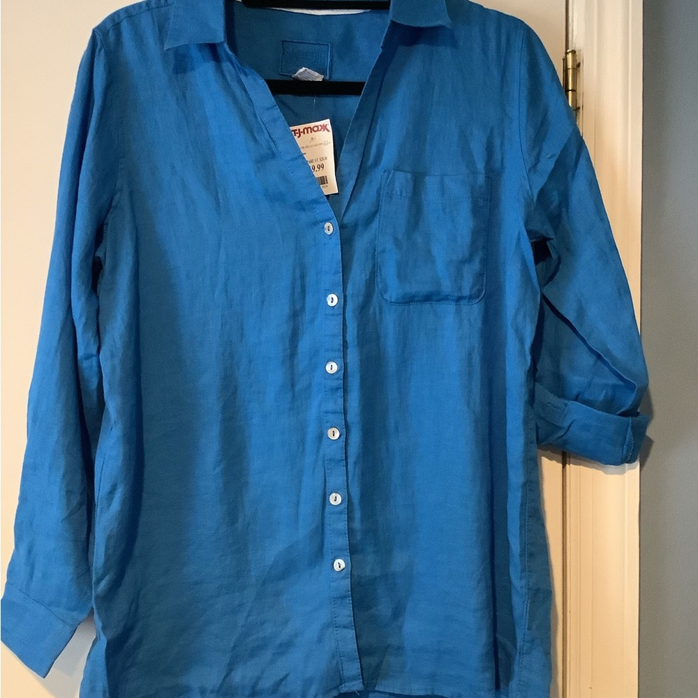 Blue Button-Up Shirt